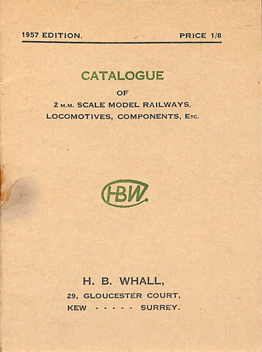 H. B. Whall Katalog 1957, Seite 1